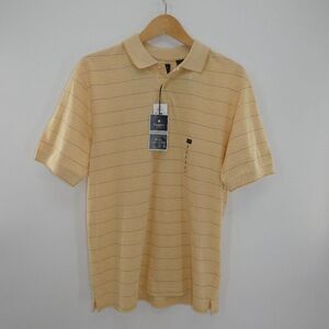 NWT Haggar Soft Butter Yellow Short Sleeve Easy Care  Collar Polo Men's Size M